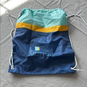 Blue and Yellow Drawstring Bag